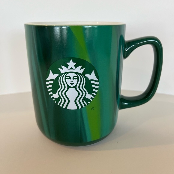 Starbucks 2022 15oz. Emerald Green Marbled Mug - Picture 2 of 7